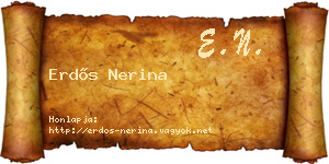 Erdős Nerina névjegykártya
